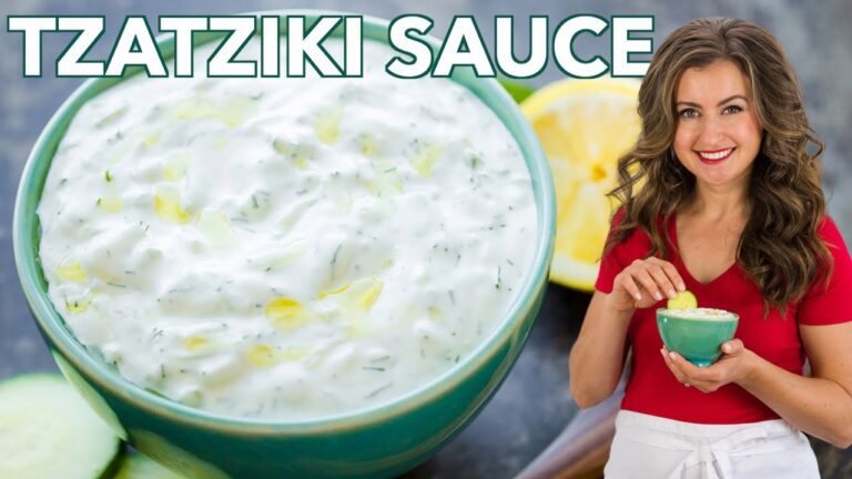 Easy Greek Tzatziki Sauce (cucumber Yogurt Dip) #shorts